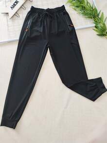 Men's Quick-Drying Stretch Pants - 黑色 - 查看 1