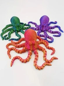 3D 打印可活动关节章鱼桌面玩具、水族馆装饰、家居家具、章鱼收藏品雕像、圣诞节/感恩节/生日礼物、昆虫玩具、圣诞水族馆、圣诞节水族馆