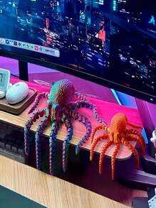 3D 打印可活动关节章鱼桌面玩具、水族馆装饰、家居家具、章鱼收藏品雕像、圣诞节/感恩节/生日礼物、昆虫玩具、圣诞水族馆、圣诞节水族馆