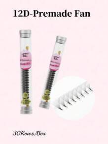 一盒600支，10D/12D/14D/16D/18D/20D 散装预制浓密睫毛，0.05mm 厚度，C 卷度，俄罗斯仿貂毛睫毛，长度 8-15mm - C - 查看 16