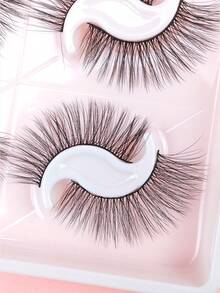 8-5 对俄罗斯仿貂皮睫毛 - 蓬松、戏剧性、纤细的假睫毛，适合化妆，全套睫毛延长套件，可使眼睛变长和变丰满 - 濃密款 - 查看 5