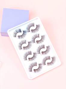 8-5 对俄罗斯仿貂皮睫毛 - 蓬松、戏剧性、纤细的假睫毛，适合化妆，全套睫毛延长套件，可使眼睛变长和变丰满 - 濃密款 - 查看 3