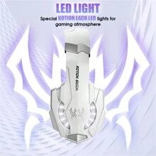 G9000 Stereo Gaming Headset For PS4 PC One For PS5 Controller, Noise Cancelling Over Ear Headphones With Mic, LED Light, Bass Surround, Soft Memory Earmuffs For Laptop NES Games - 銀白色 - 查看 6