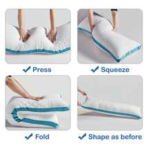 Memory Foam Body Pillow -Fluffy Body Pillows For Adults -Large Long Bed Pillows For Sleeping - 20x54 Inch, White
