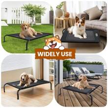 Nobleza Cama Elevada Perro Pequeño, Cama Refrescante Perro, Cama de Mascotas Transpirable para Exterior Interior Jardín Terraza, Cama Perro Robusto Lavable, Negro - Negro - Ver 11