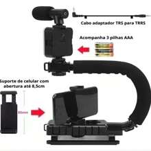 Support Stabilize Camera Cell Phone Light Microphone Control - màu đen - Xem 6