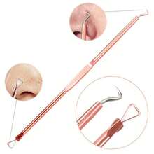 4 Pieces Professional Acne & Blackhead Remover Tool Kit - Includes Blackhead Extractor, Pimple Needle, Comprehensive Facial Cleansing Tool (Rose Gold 4 Pieces Set)