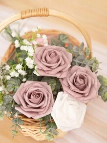 Hoa hồng giả xốp trông giống thật có thân dùng để tự làm bó hoa cưới, đồ trang trí trung tâm tiệc cô dâu, cắm hoa, bàn tiệc, trang trí nhà cửa (bao bì túi OPP không bao gồm hộp), trang trí văn phòng, vòng hoa Giáng sinh, trang trí phòng khách, trang trí, đồ trang trí Giáng sinh, ngày lễ tình nhân, quà tặng - Nhiều màu - Xem 6