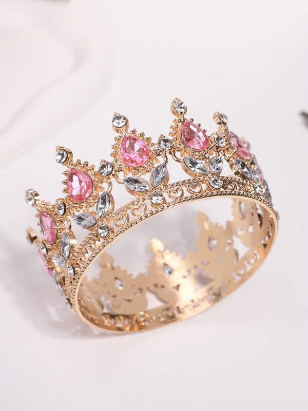 1pc European & American Fashion Rhinestone Crown Headpiece, Versatile High-End Luxury Bridal/Wedding/Birthday Crown, Princess Cake Decoration Accessory Tiara Costume Crown Hair Garland Hair Vine, Tiara Crown, Bridesmaids Gifts, Looks Of Party