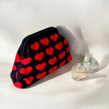 Elegant Striped Colorblock Clutch Bag - Cosmetic Bag Large, Durable, Multifunctional Women's Beach Bag, Summer Wallet Elegant Women's Bag, Suitable For Daily Use And Holiday Occasions Mother's Day Gift, Wedding Season Souvenir Bag - Red - View 5