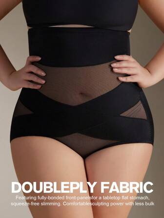 1pc Plus Size Women Body Shaper, Waist Cincher, Tummy Control, Butt Lifter, Beige