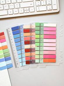 800pcs, 4 Styles Retro Muted Color PET Sticky Notes, Index Tabs, Memo Sticker, Good For Students And Office Use Back To School - Multicolor - View 5