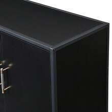 Four-Door Sideboard With Metal And Cross-Leg Design, Modern Storage Cabinet For Living Room, Entryway, And Study - 黑色 - 查看 7