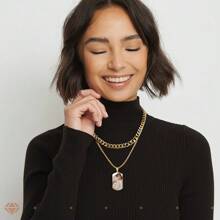 Individualisierte Halskette mit Foto, 18 Karat vergoldete Edelstahlkette, personalisierter ovaler farbiger Foto-Anhänger, einzigartiges Schmuckgeschenk für Frauen, Geburtstag/Muttertag/Erntedankfest/Weihnachten