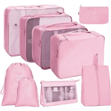 7 件套标语图案旅行收纳袋衣服收纳衣服整理袋旅行袋套装旅行收纳袋套装适用于旅行大学宿舍学校假期假期行李箱行李箱返校旅行必需品旅行配件宿舍必需品衣服收纳衣服整理袋旅行收纳袋套装旅行收纳袋套装包装袋返校书包旅行必需品海滩暑假旅行收纳袋