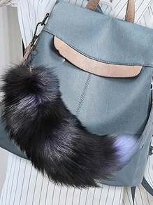 1Pc Key Ring ,Tails Chain Keychain Keyring Gift,Cute Simulation Fox Tail Keychain Pendant Key Chain Bags Charm Keys Holder,Thanksgiving, Valentine's Day Holiday Gifts(Random Color) - Multicolor - View 5