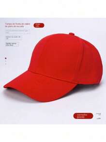 Unisex Men's Women's Basic Casual Plain Curved Brim Sports Cap With Adjustment - Đỏ - Xem 2