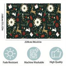 1 chiếc khăn trải bàn bằng polyester Giáng sinh vui vẻ, hình con nai, in hoa màu trắng được làm bằng máy, dệt, vải trang trí để bàn ngày lễ - Trang trí bàn theo không khí Giáng sinh, trang trí nhà cửa, ý tưởng quà tặng - Nhiều màu - Xem 15