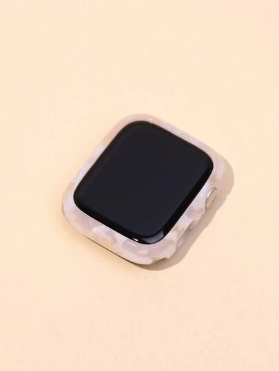 1pc Hollow Floral Resin Anti-Drop Protective Case, Compatible With Apple Watch 38/40/41/42/44/45/46mm, Compatible With Apple Watch Series SE/11/10/9/8/7/6/5/4/3/2/1, Smart Watch Case Accessory