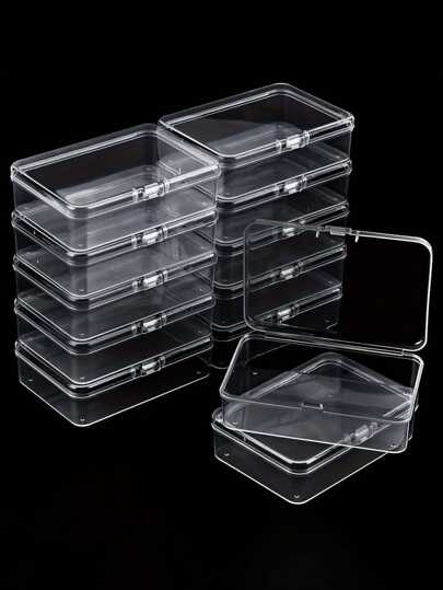 6pcs Transparent Plastic Jewelry Organizer Boxes, Suitable For Jewelry, Gifts, Parts, Necklaces, And Jewelry Storage