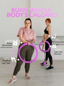 JLoibao Weighted Hula Circle With 24 Links For Adults Weight Loss, Infinity Fitness Hoop Plus Size, For Women Smart Exercise Equipment - 紫色 - 查看 8