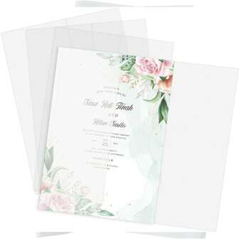 50/130pcs Kraft Paper Envelopes, Pre-Folded Kraft Paper Envelope Liners For 5x7 Inch Invitation Cards, Transparent Non-Printed Wedding Invitation Envelopes, Suitable For Wedding, Baby Shower, Birthday Invitation Cards