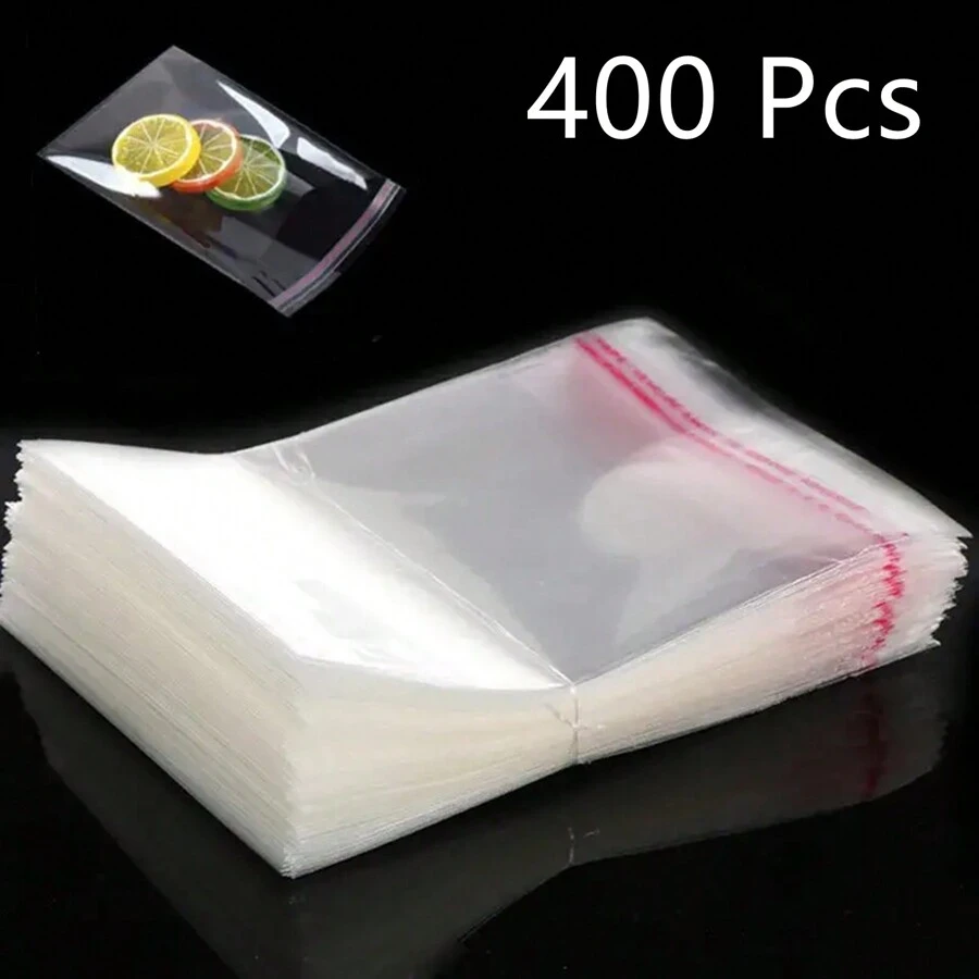 400 个超值装自封礼品袋 - 透明袋、贴纸密封袋、节日礼品包装、运输、珠宝、吊坠、钥匙扣包装、玻璃纸袋、圣诞节情人节 - 無色 - 查看 1