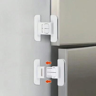 5 piezas Cierre magnético para puerta de refrigerador, sin necesidad de perforar, cierre de seguridad para bebés, cierre de puerta de refrigerador