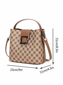 Túi xách Tote đa năng mới 2024 dành cho nữ, Túi đeo vai sang trọng có sức chứa lớn, Thiết kế tiện dụng và giản dị - Màu Khaki - Xem 10