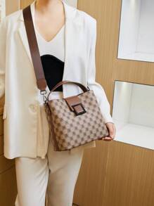 Túi xách Tote đa năng mới 2024 dành cho nữ, Túi đeo vai sang trọng có sức chứa lớn, Thiết kế tiện dụng và giản dị - Màu Khaki - Xem 7