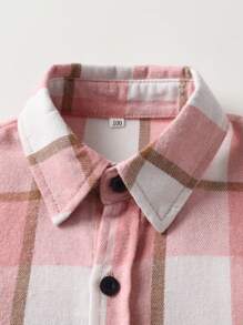 Young Boy Plaid Long Sleeve Casual Comfortable Shirt, Fall