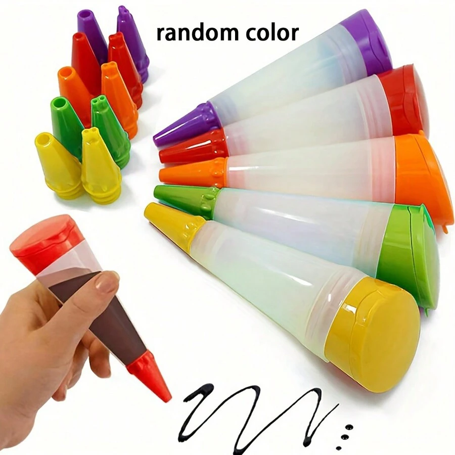 1set Plastic Cake Decorating Pastry Piping Bags - Reusable Icing Dispensing Guns For Cupcakes & Desserts - Food Contact Safe Bakeware Set - Multicolor - View 1