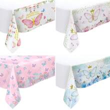 3 件生日派对一次性铝箔桌布，卡通印花宴会餐具，派对装饰长方形桌布，108*180 厘米，圣诞节 - 彩色 - 查看 11