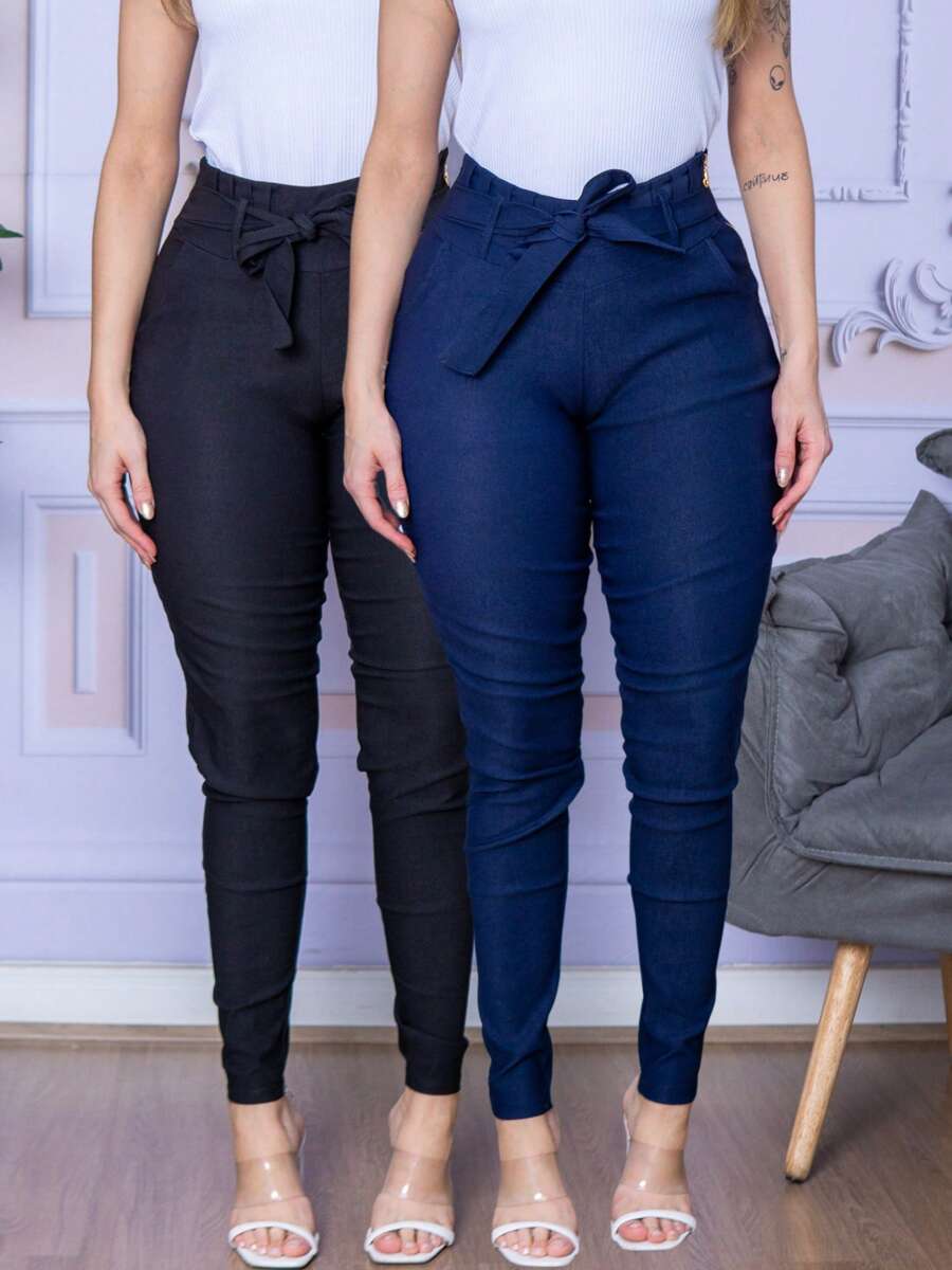 Women Pants - 藏蓝色 - 查看 1