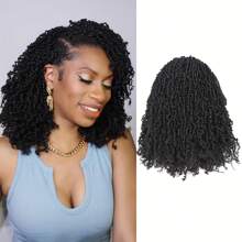 FULCRUM 8/10/12 Inch Yanky Twist Crochet Hair 26 Strands/Pcs Fluffy Spring Mini Twist Crochet Braids Short Bob Passion Twist Curly Synthetic Braiding Hair Extensions For Women & Girls