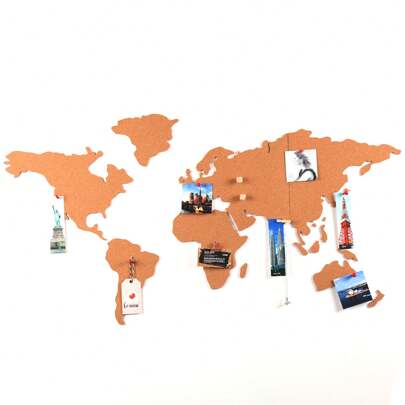 RIMEMO Cork Board Map Of The World With Push Pins Self Adhesive World Map Pin Board Travel Map Cork Boards For Photos And Messages World Map Wall Art For Home Decor Back To School