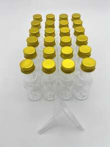 24pcs 25ml/50ml/100ml/150ml Reusable PET Plastic Empty Wine Bottles, Mini Bottles With 5cm Small Funnel And Elegant Paper Box Packaging To Ensure Delivery, Available In Gold/Black/Silver Screw Cap Colors - Gold Cover - View 17