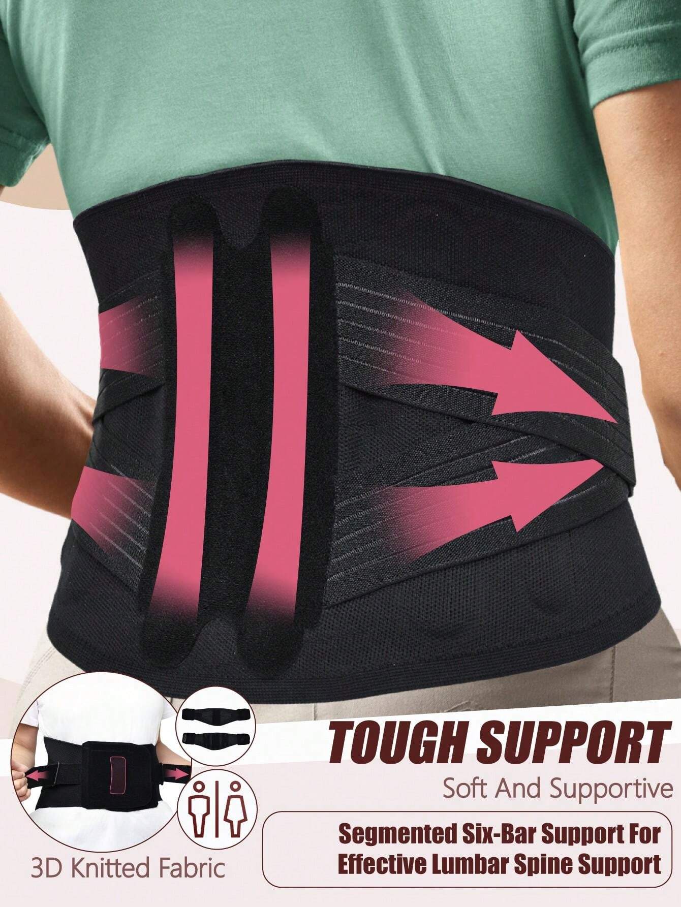 Back Brace Support Belt For Lower Back With Pulley System, Adjustable