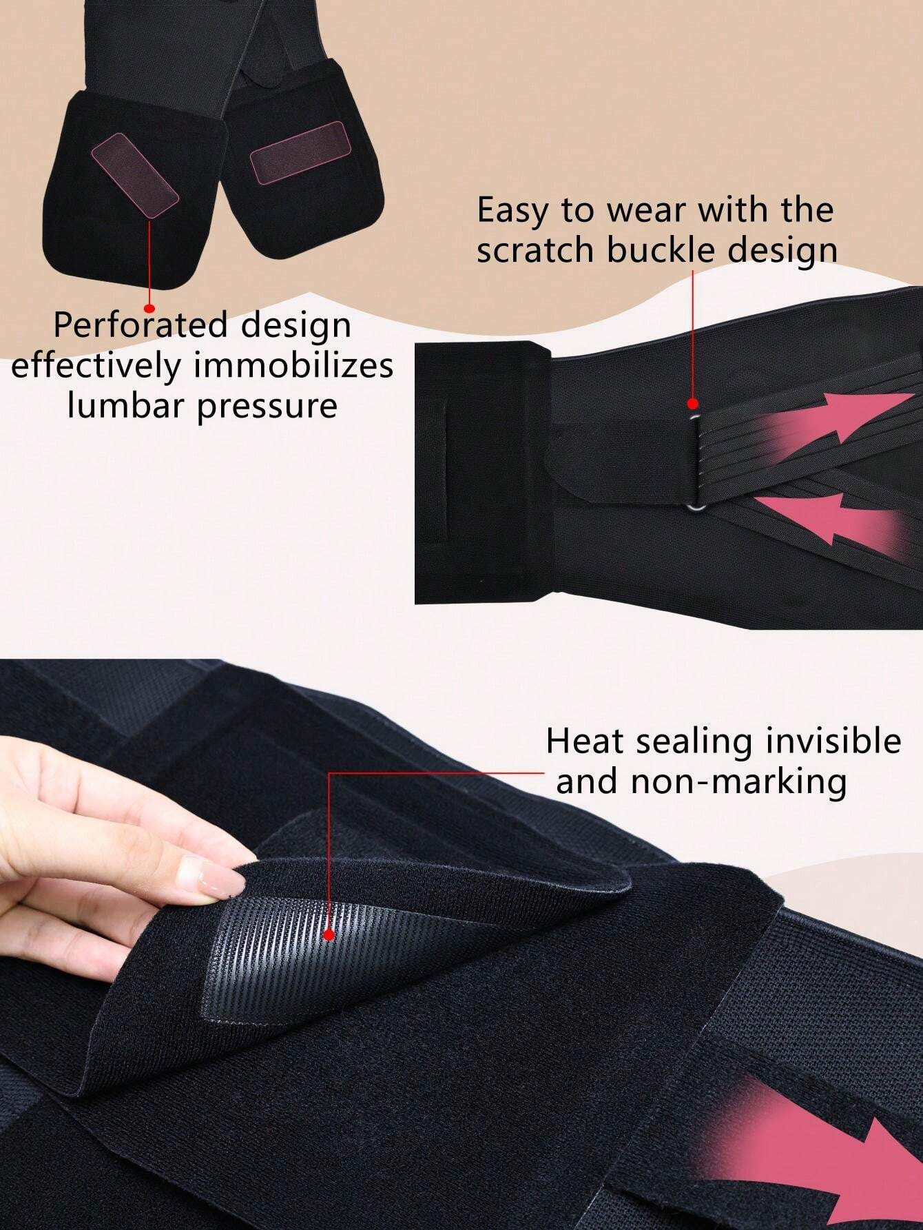 Back Brace Support Belt For Lower Back With Pulley System, Adjustable