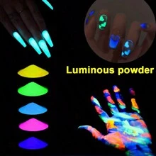 1 paquete de polvo fosforescente de baja temperatura, polvo de arte de uñas luminoso, pigmento fosforescente, material de relleno para velas y resina DIY