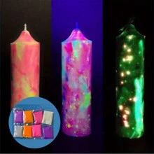 1 paquete de polvo fosforescente de baja temperatura, polvo de arte de uñas luminoso, pigmento fosforescente, material de relleno para velas y resina DIY