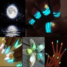 1 paquete de polvo fosforescente de baja temperatura, polvo de arte de uñas luminoso, pigmento fosforescente, material de relleno para velas y resina DIY