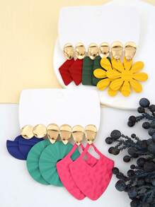 Betykuku 6 Pairs Colorful Geometrical Fashion Earrings, Vacation Style - Multicolor - View 2