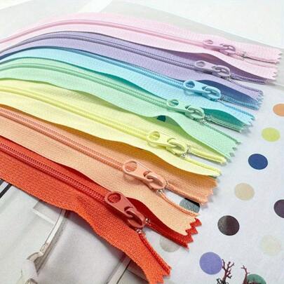 10 pezzi Cerniere in nylon colore misto n. 3, 20 cm lunghezza chiusa, adatte per borse, abbigliamento e progetti di cucito fai-da-te