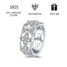 1 Nhẫn Rộng Mạ Bạc Đính Nhẫn Manhua Moissanite Hình Bầu Dục 1ct Lấp Lánh, Nhẫn Trang Sức Unisex Thời Trang Và Sang Trọng Thích Hợp Cho Phụ Nữ Đeo Hàng Ngày - vòng hoa khuếch tán 1ct - Xem 8