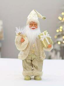 1pc Festive 12-Inch Classic Santa Claus Statue: Golden And Silver White Christmas Decorations For Home, Kitchen, Hotel, And Office Desks - Suitable For Christmas, New Year, And General Holiday Decorations,Christmas - Multicolor - View 18