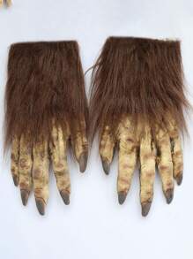 1pc Perfect For Christmas, Christmas Eve, Easter Party Decorations, COS Creepy Smile White Eye Demon Mask, Horror Clown Mask Headpiece, Resurrection Clown Latex Mask, Halloween Christmas Costume Gloves Bionic Animal Paw Gloves, Party Cosplay Wolf Claw Gloves, Animal Wolf Head Mask Set, Halloween Horror Clown Mask Returning Soul Clown Latex Mask Costume - Multicolor - View 9