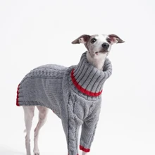 Italian Greyhound Dog Sweater Winter Warm Two-Legged Clothes For Dogs - Grey - View 3
