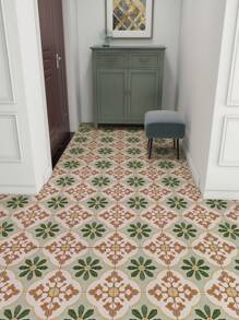 12 piezas de adhesivos de suelo estilo vintage marroquí, autoadhesivos, resistentes al agua y al deslizamiento, extraíbles, que se pueden usar para decoración de piso, pared, gabinete, escritorio en sala de estar, dormitorio, cocina y baño, disponibles en tres tamaños: 15 x 15 cm / 20 x 20 cm / 30 x 30 cm, pegatinas, calcomanías de pared, calcomanías de vinilo para decoraciones del hogar, elementos decorativos primaverales para renovar su hogar, pegatinas de decoración Rama