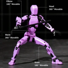 T13 多关节可动 3D 打印动作人偶机器人，DIY 组装减压玩具，游戏爱好者的桌面装饰和圣诞节/感恩节装饰 - 彩色 - 查看 4